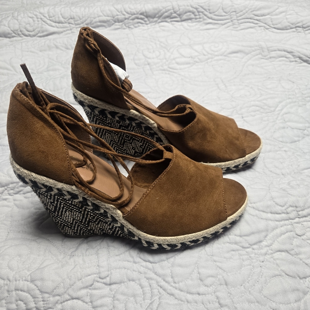 Women Open Toes Wedge Wrap Around Sandals